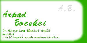 arpad bocskei business card