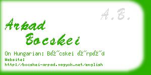 arpad bocskei business card